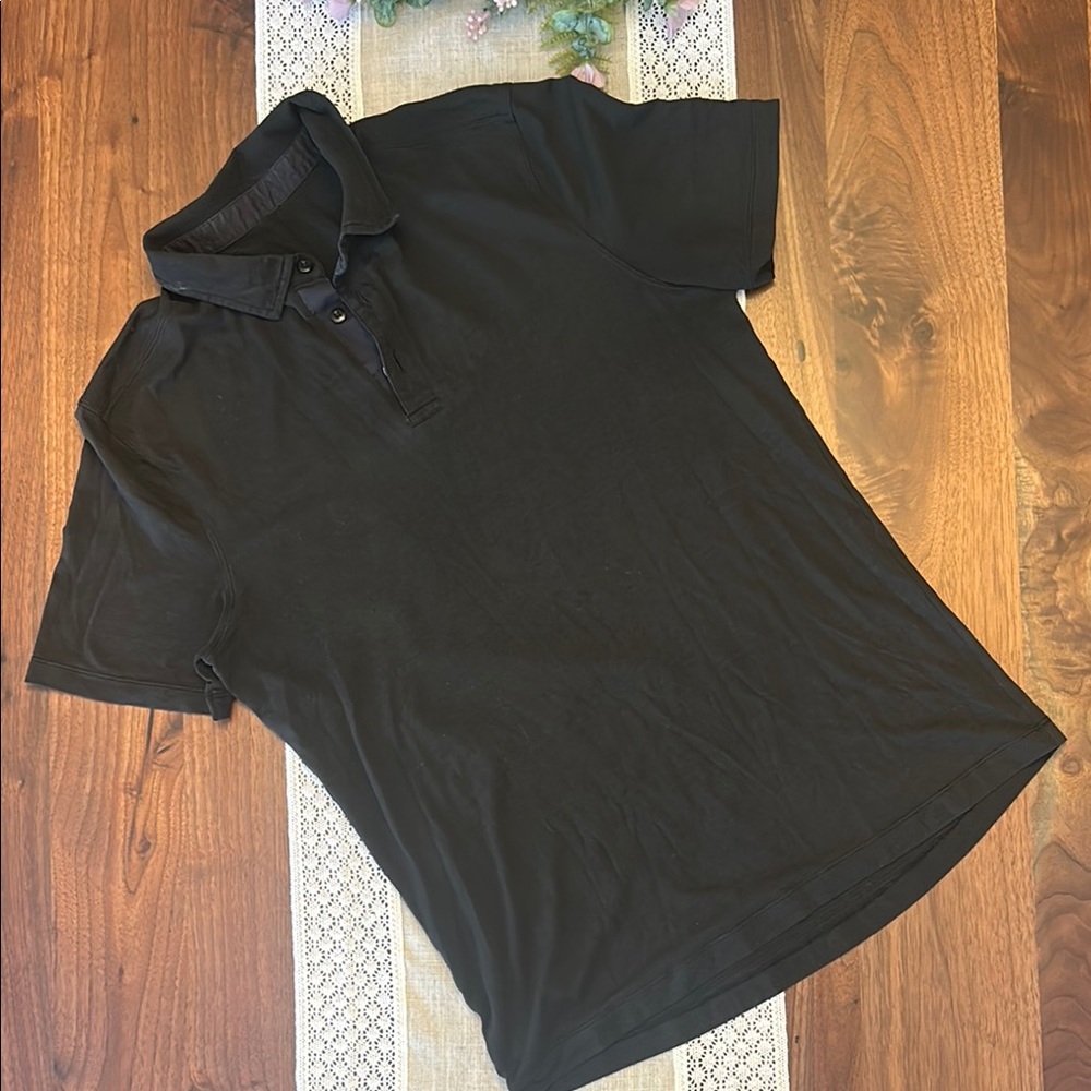 Men's LULU LEMON Black Polo Shirt